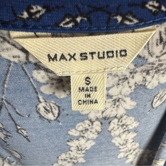 Max Studio blue and white boho floral print midi dress size small - Picture 4 of 6